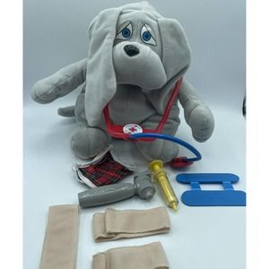Dog Patch Up Pets Medical Doctors Kit Plush Stuffed Stuffy Animal Vtg Dreamworks